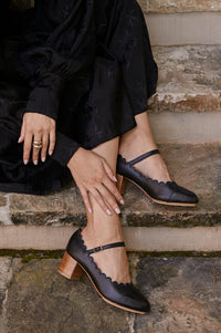 Bonita Mary Jane Leather Heels (Sz. 6 - 13)