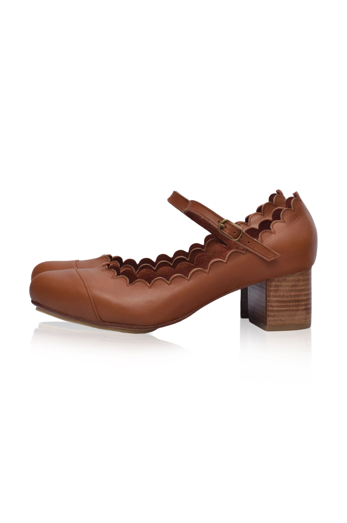 Bonita Mary Jane Leather Heels (Sz. 6 - 13)
