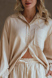 Calin Long Sleeve Oversized Shirt (Sale)