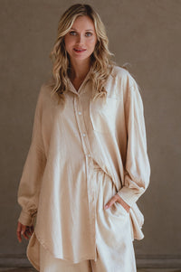 Calin Long Sleeve Oversized Shirt (Sale)