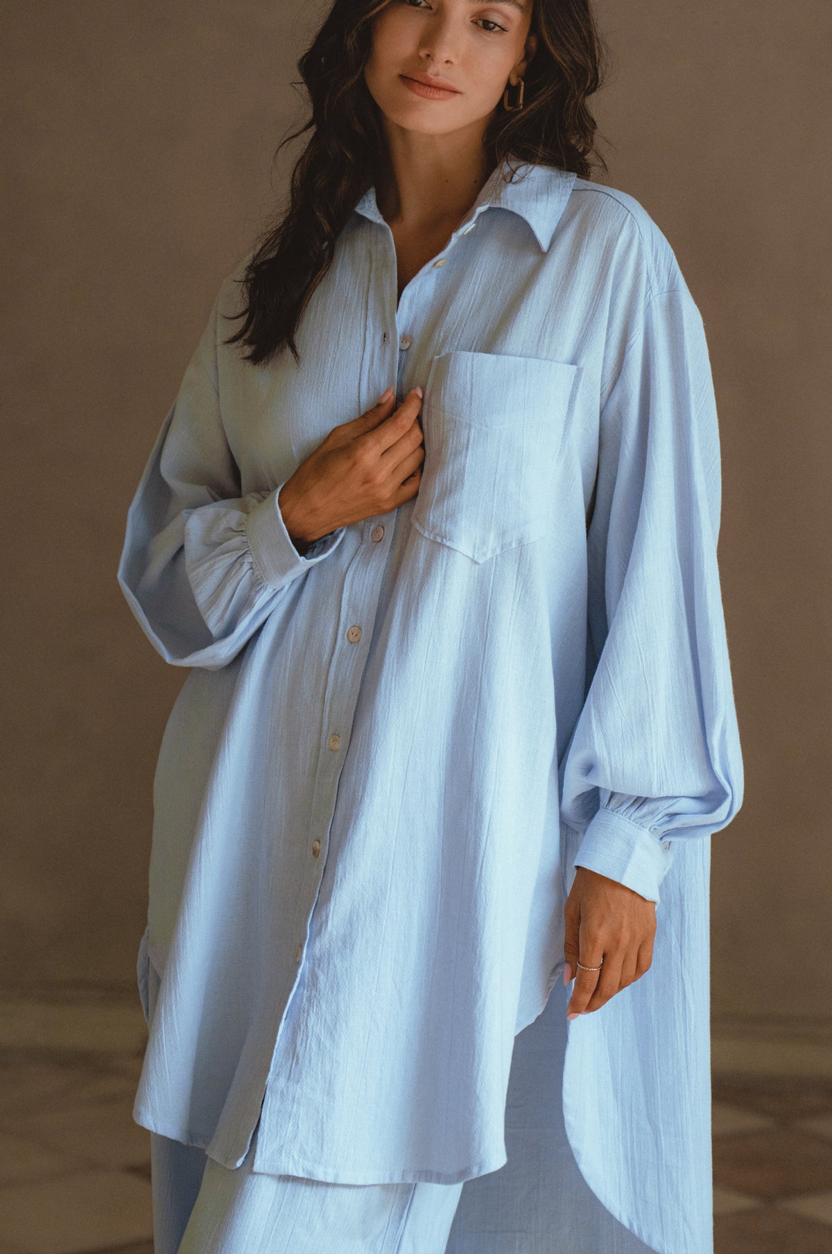 Calin Long Sleeve Oversized Shirt (Sale)