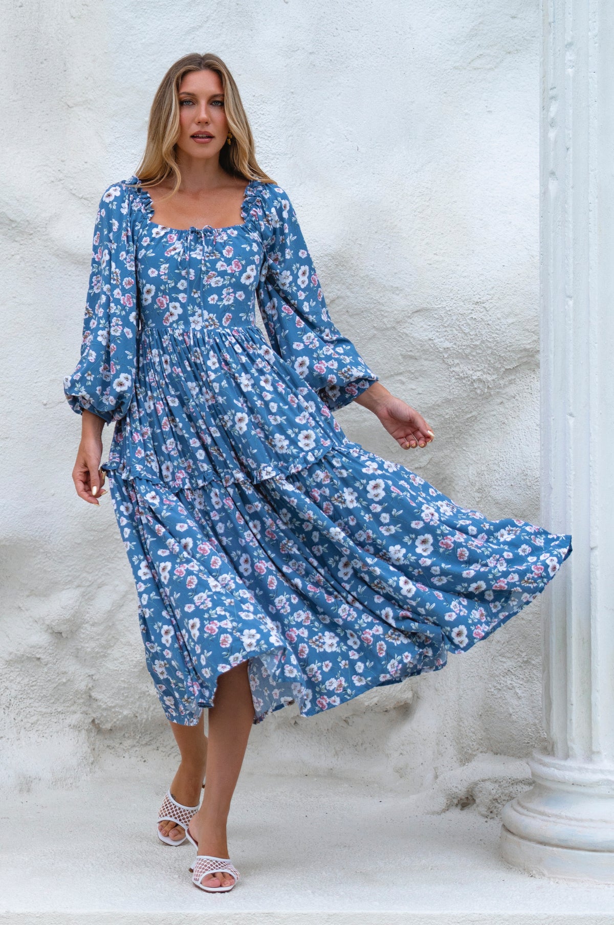 Floriana Long Sleeve Midi Dress