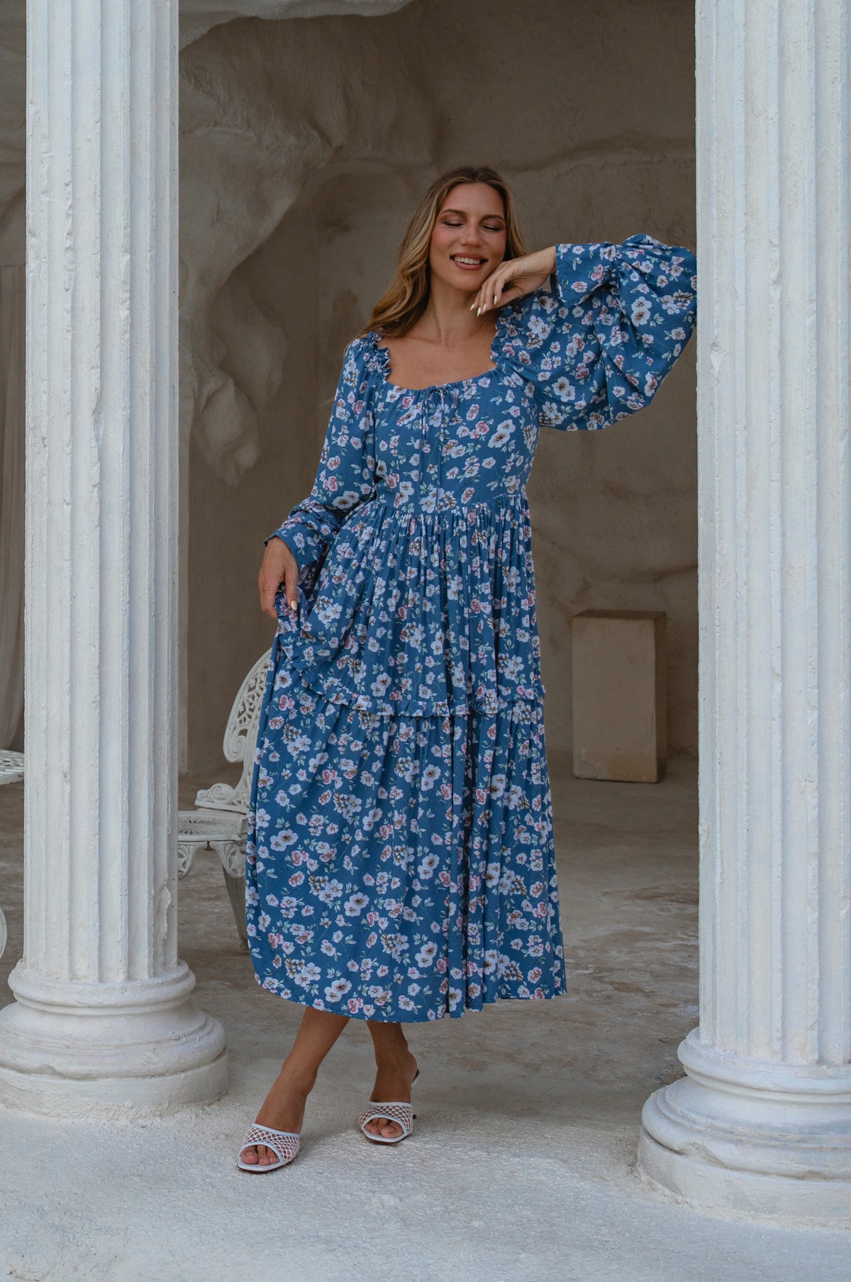Floriana Long Sleeve Midi Dress