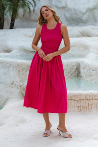 Lucciola Smocked Cotton Midi Dress