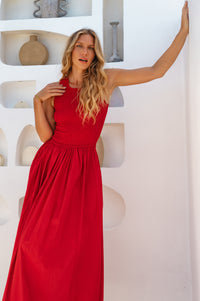 Lucciola Smocked Cotton Midi Dress