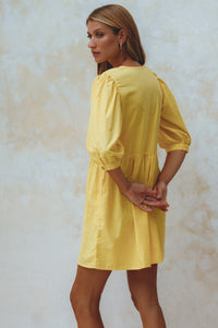 Beatrice Puff Sleeve Linen Mini Dress (Sale)