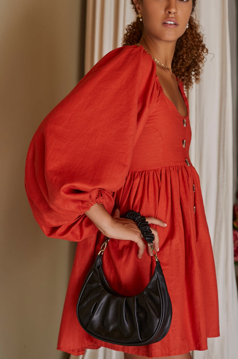 Chloie Empire Waist Linen Mini Dress – ELF