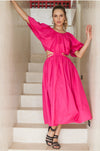 Eva Poplin Cotton Cutout Midi Dress (Sale)