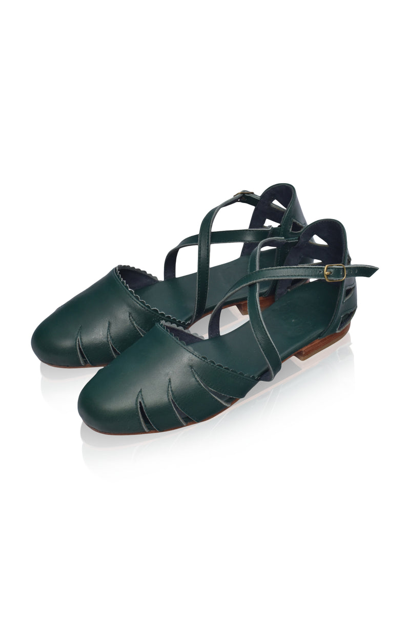 Cut out leather best sale flats