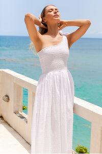 Sienna One-Shoulder Shirred Dress (Sale)