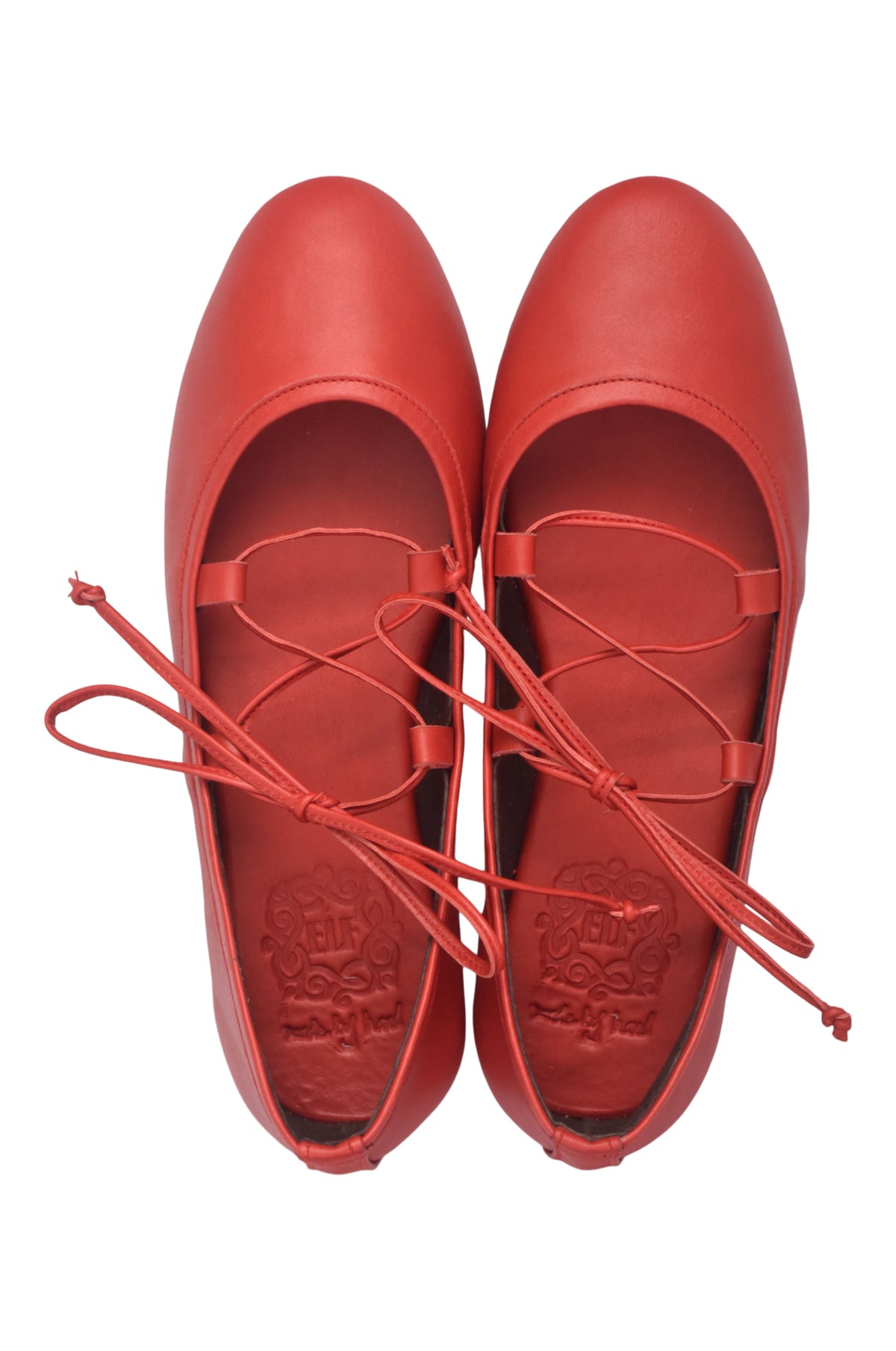 Ballerine Lace-Up Leather Flats