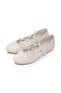 Ballerine Lace-Up Leather Flats