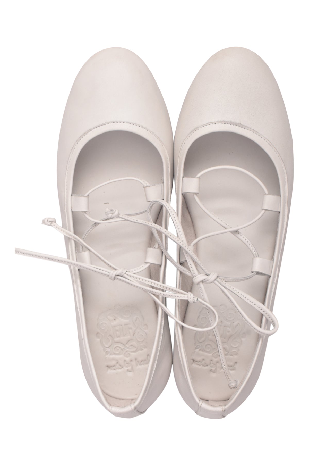 Ballerine Lace-Up Leather Flats