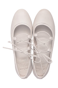 Ballerine Lace-Up Leather Flats