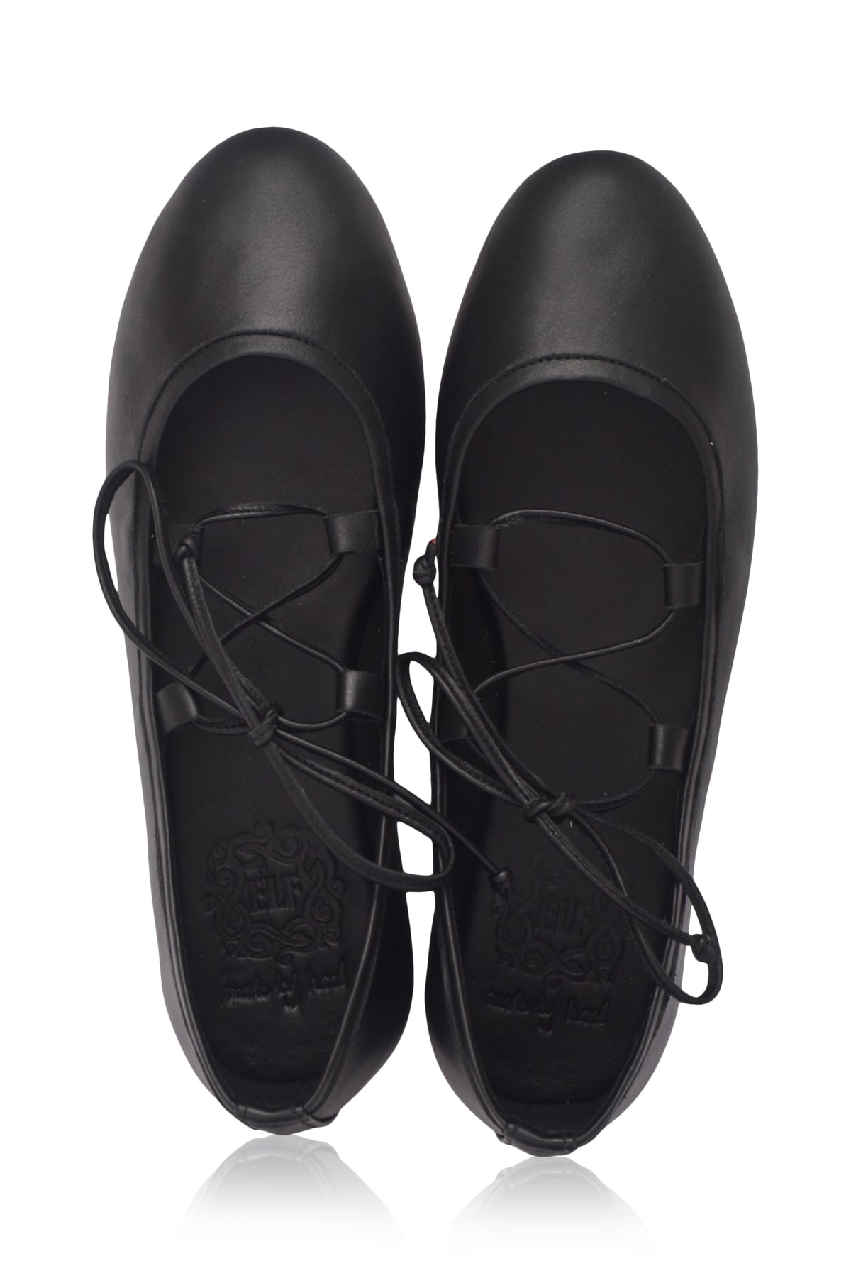Ballerine Lace-Up Leather Flats (Sz. 7.5)