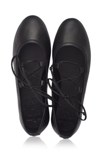 Ballerine Lace-Up Leather Flats (Sz. 7.5)