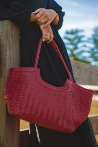 Bellagio Woven Leather Tote Bag (Sale)