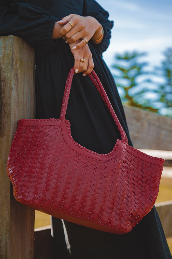 Bellagio Woven Leather Tote Bag (Sale)