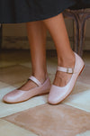 Belle Rose Round Toe Leather Flats