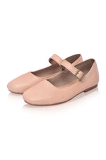 Belle Rose Round Toe Leather Flats