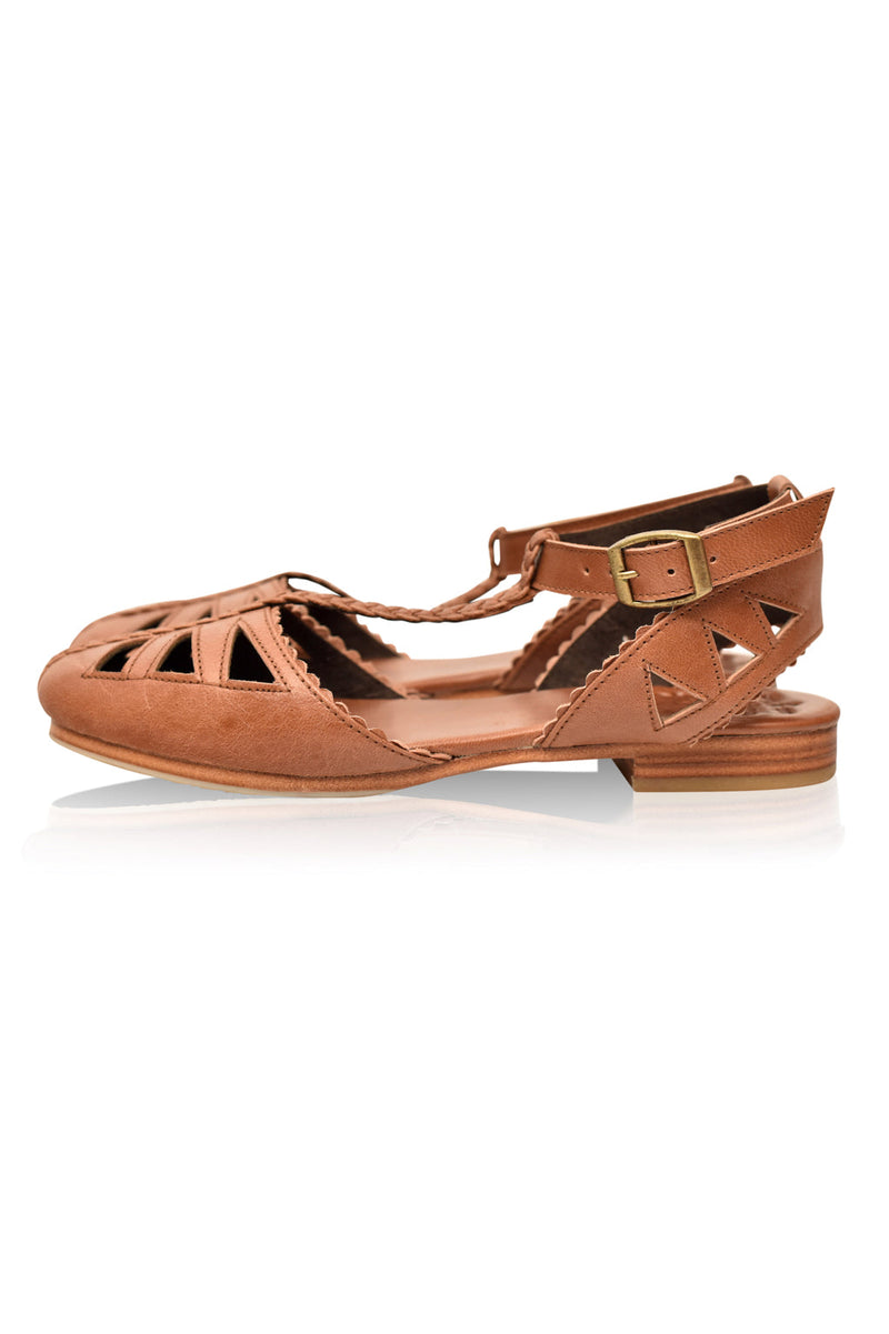 Bounty T-strap Leather Sandals (Sz. 7)