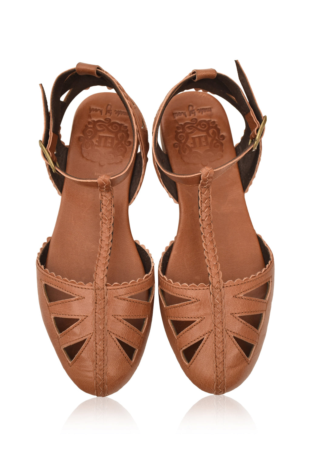Bounty T-strap Leather Sandals (Sz. 7)