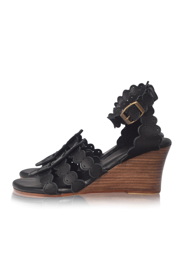 Charm Leather Wedge Sandals — handmade by Bali ELF
