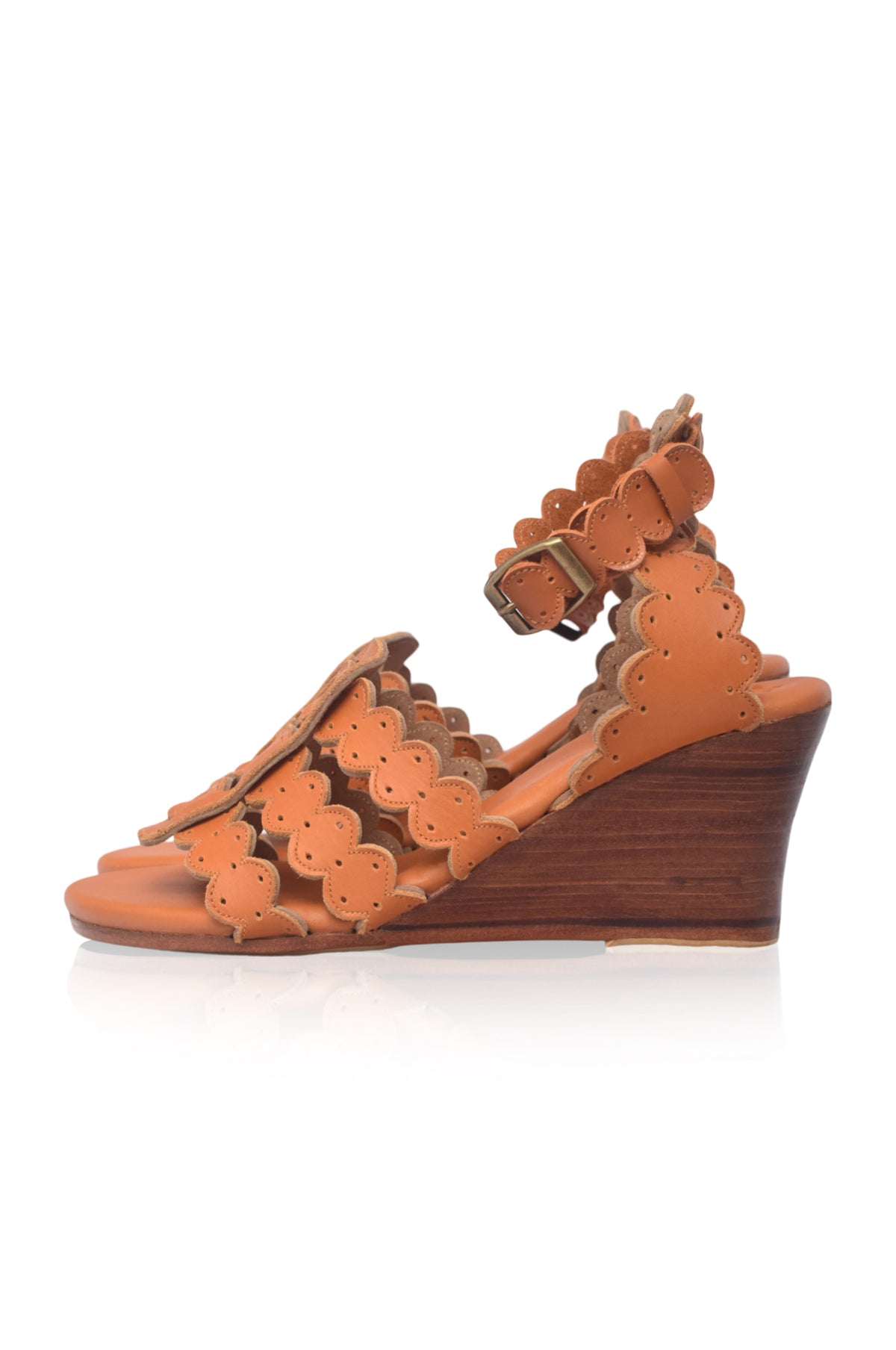 Charm Leather Wedge Sandals — handmade by Bali ELF