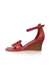Beige leather wedge sandals — handmade by Bali ELF