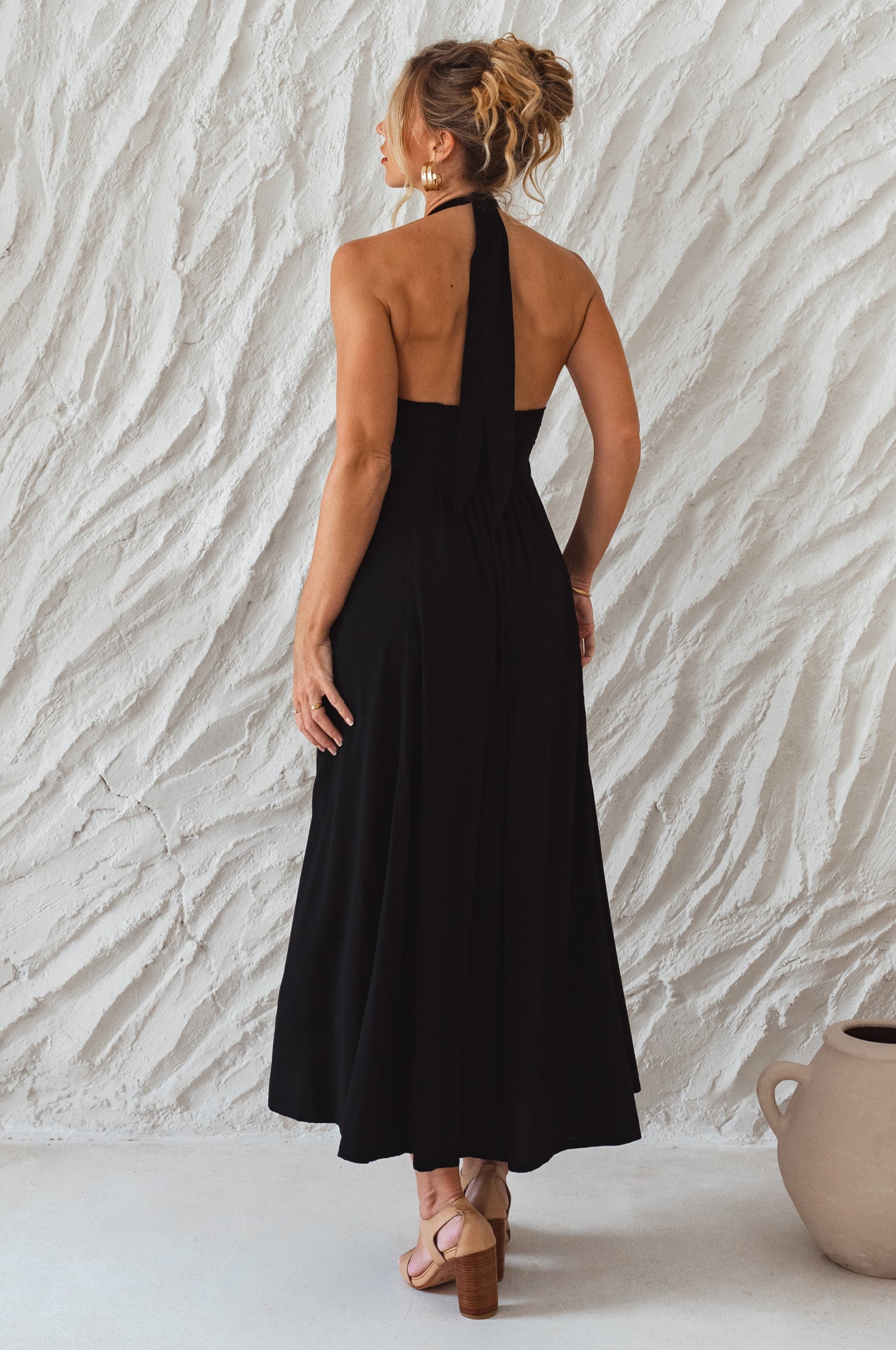 Costa Brava Halterneck Rayon Maxi Dress | Bali ELF