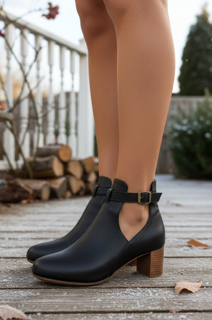 Everlast Leather Booties Heel 5 cm  (Sz. 8.5)