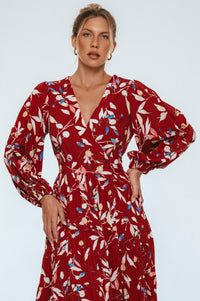 Flamenco Boho Wrap Maxi Dress