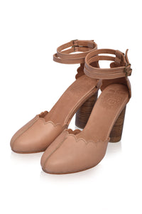 Flamingo Leather Heels (Sz. 5, 8.5 & 10)