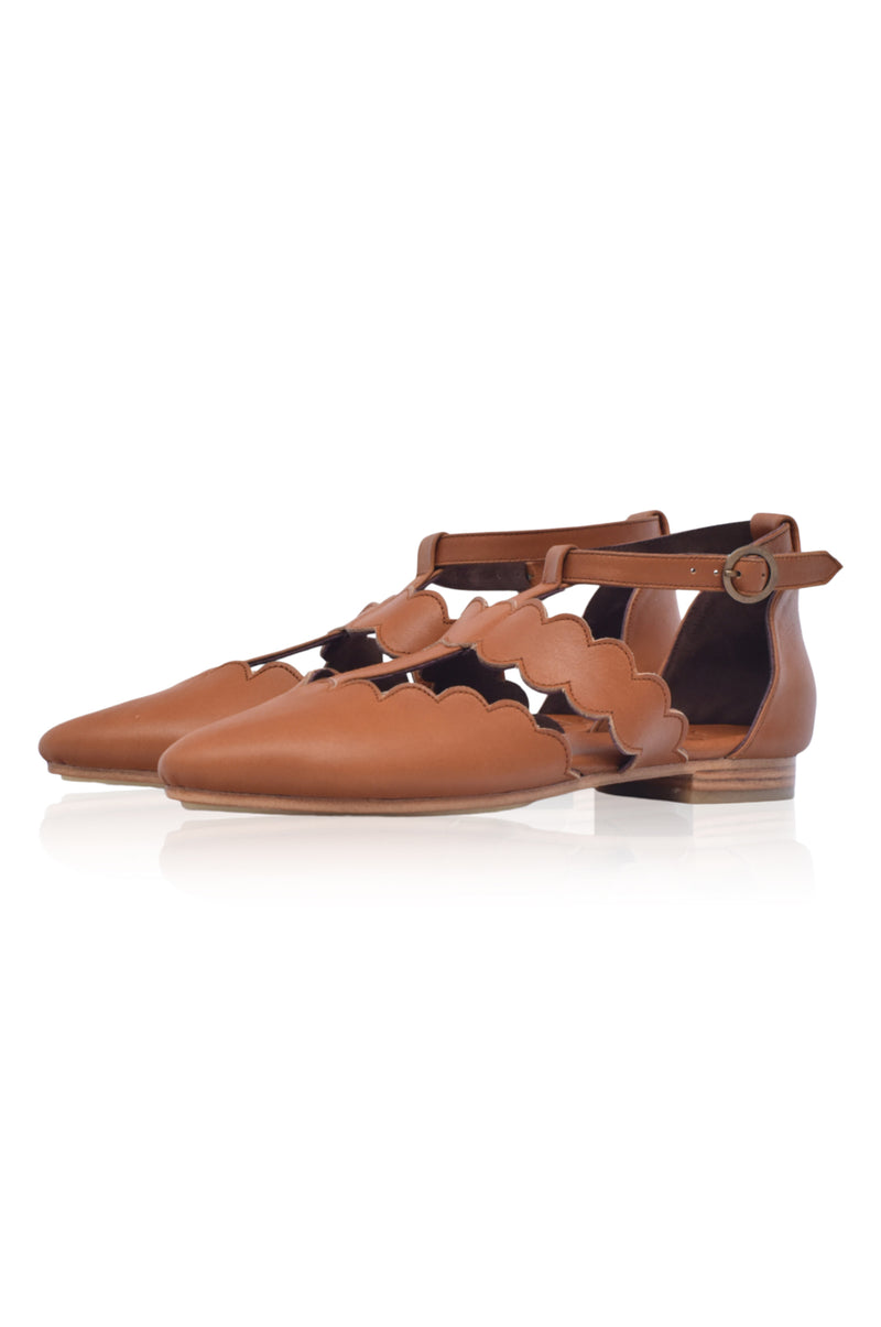 Gardenia Pointy Toe Leather Flats (Sz. 7 & 7.5)