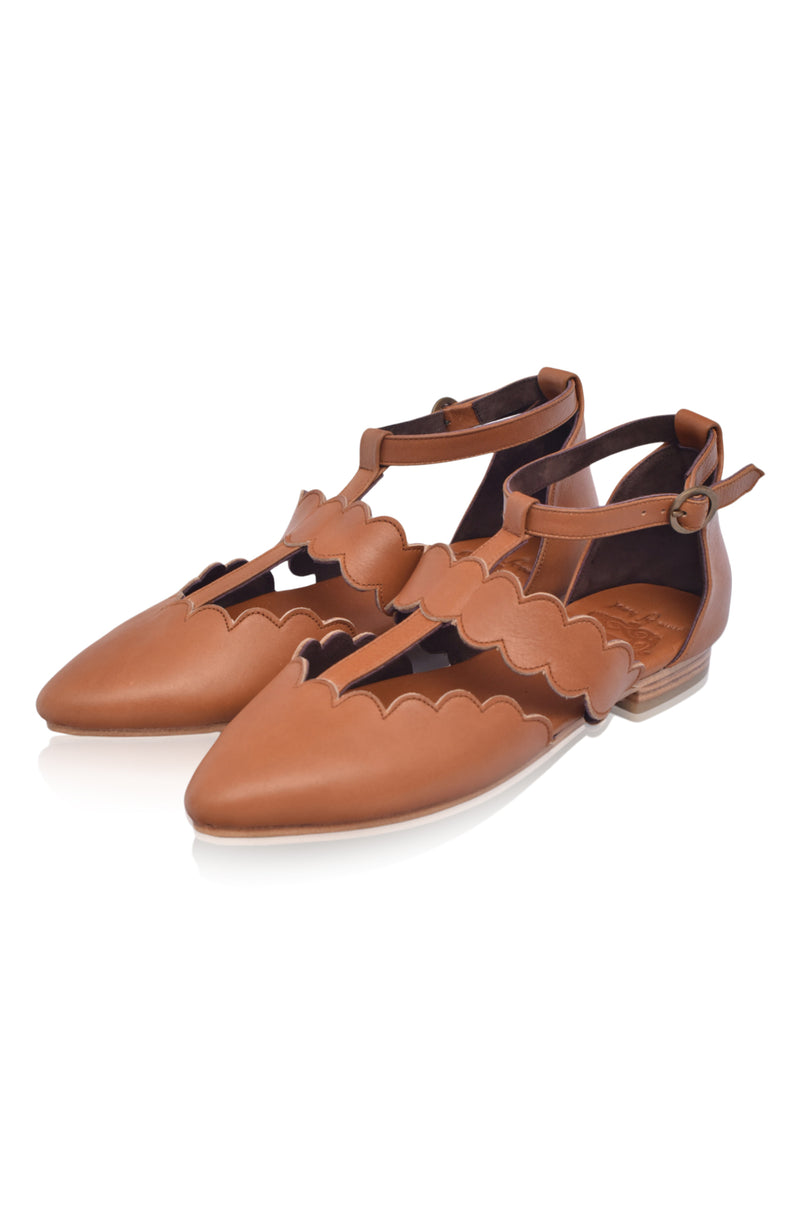 Gardenia Pointy Toe Leather Flats (Sz. 7 & 7.5)