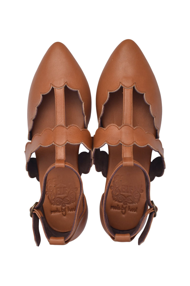 Gardenia Pointy Toe Leather Flats (Sz. 7 & 7.5)
