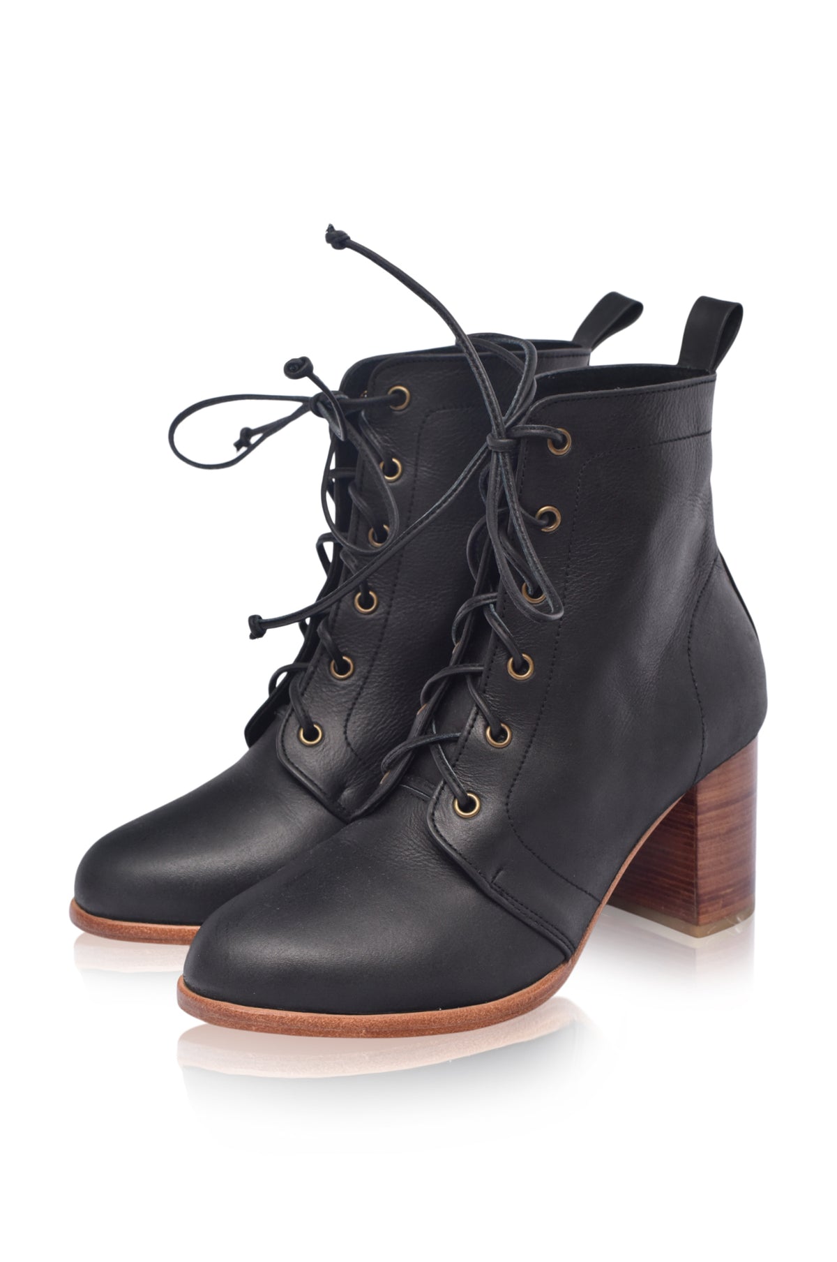 Giselle Leather Heel Booties (Sz. 8)