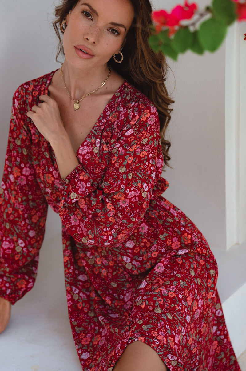 Greta Long Sleeve Midi Dress (Sale)
