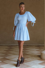 Jolie Puff Sleeve Linen Mini Dress
