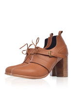 Josephine Lace up Leather Heels (Sz. 5 & 7)
