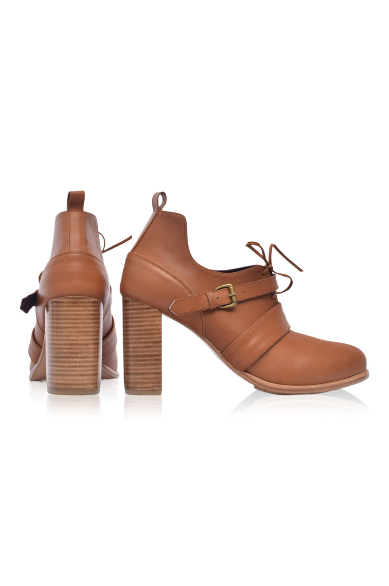 Josephine Lace up Leather Heels (Sz. 5 & 7)