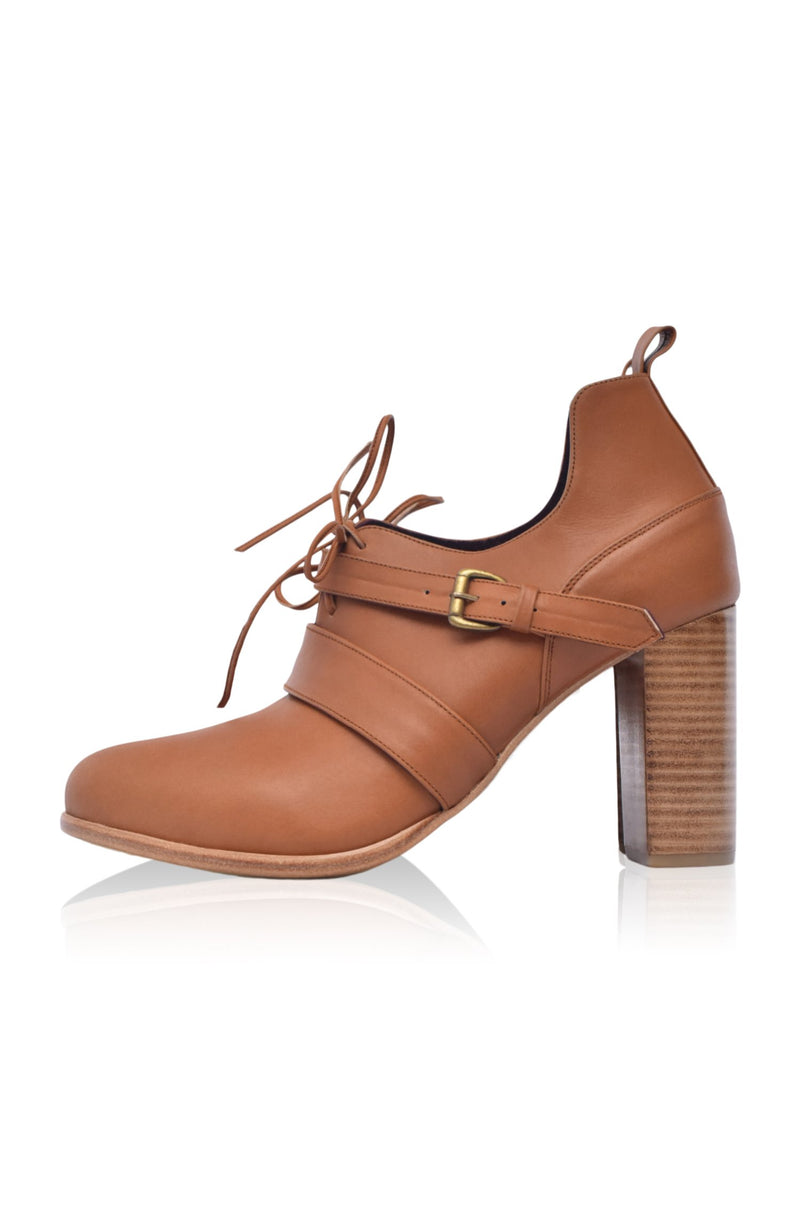 Josephine Lace up Leather Heels (Sz. 5 & 7)