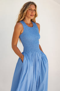 Lucciola Smocked Cotton Midi Dress