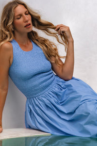 Lucciola Smocked Cotton Midi Dress
