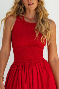 Lucciola Smocked Cotton Midi Dress