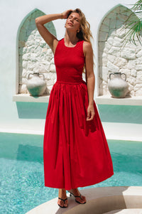 Lucciola Smocked Cotton Midi Dress