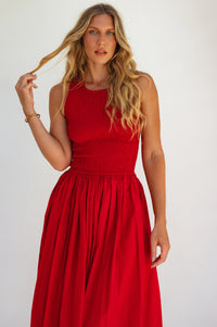 Lucciola Smocked Cotton Midi Dress