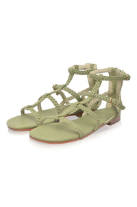 Gladiator leather sandals, side profile — handmade by Bali ELF