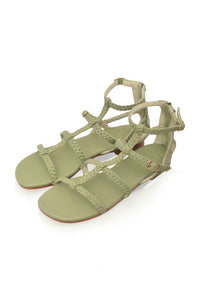 Gladiator leather sandals, side profile — handmade by Bali ELF