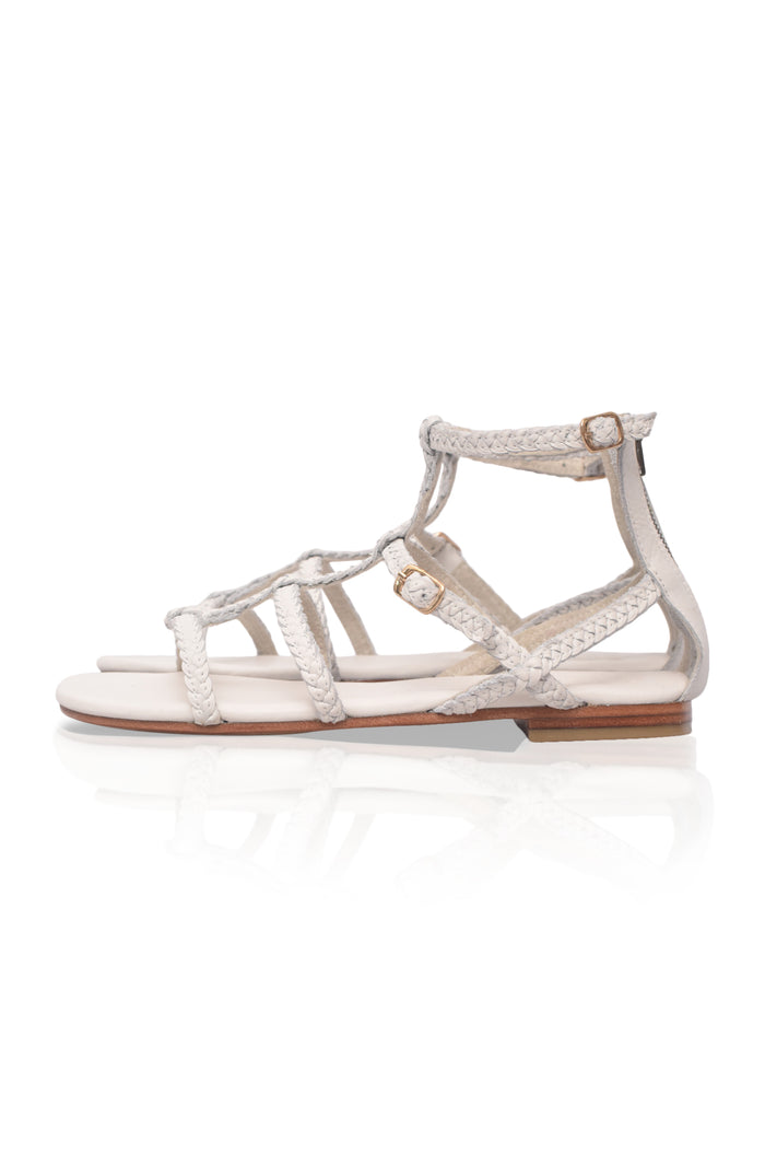 Gladiator leather sandals, leather sole detail — handmade by Bali ELF